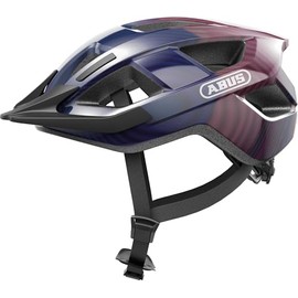 ABUS Aduro 3.0 LED Bike Helmet - sporty city Helmet in a stylish design for everyday and sporty Tours - with Rear Light - for Men and Women - Size L, purple