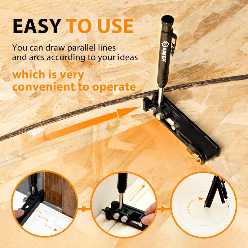 Saker Multifunctional Scribing Tool, Multifunctional Building Pen, Construction Pencil, Carpenter's