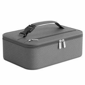 Neverwhy Small Lunch Box Insulated Lunch Bag for Women Men, Bento Kids Lunch Box, Compact Portable Thermal Meal Cooler Bags with Buckle Handle for Work & School, 5L, Gray