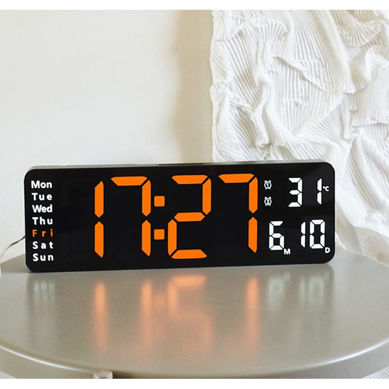Lancoon LED Electronic Wall Clock, 13 Inch Large Screen with
