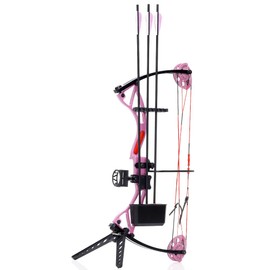 ANNASTAR Linkboy Kids Compound Bow Set 10-20 lbs Tension is Suitable for Ages 5-15 (Pink)