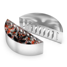 Charkettle Set of 2 Stainless Steel Charcoal Basket Holders, Compatible with Weber/Napoleon 22” and 26” Kettle Grills and Other Similar Size Models
