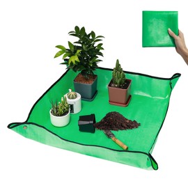 VinYankee VinYankee Repotting Mat for Transplanting & Potting Soil Mess Control, 26.8" x 26.8" Waterproof Plant Potting Mat, Succulent Orchid Potting Tray for Plant Pots, Gardening Gifts Bonsai Tools