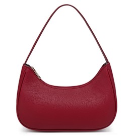 Fashion shoulder Bag for Women's Cute Hobo Tote Handbag Mini Clutch Underarm Purse for Daily Use/Work/Travel/Casual Outings (Lychee Pattern Cherry)