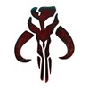 Bargain Max Decals Mandalorian Inspired Skull Dark Red Metal Window