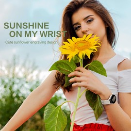 SNBLK Floral Engraved Bands Compatible with Galaxy Watch 6 Classic Band 43mm 47mm, Silicone Strap for Galaxy Watch 5/Watch 4 40mm 44mm/Galaxy Watch 42mm/Watch 3 41mm/Active 2 40mm 44mm, Starlight