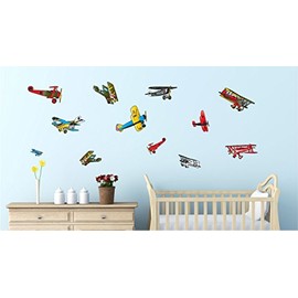Vintage Airplane Wall Stickers- Decals- Air Plane Wall Decor