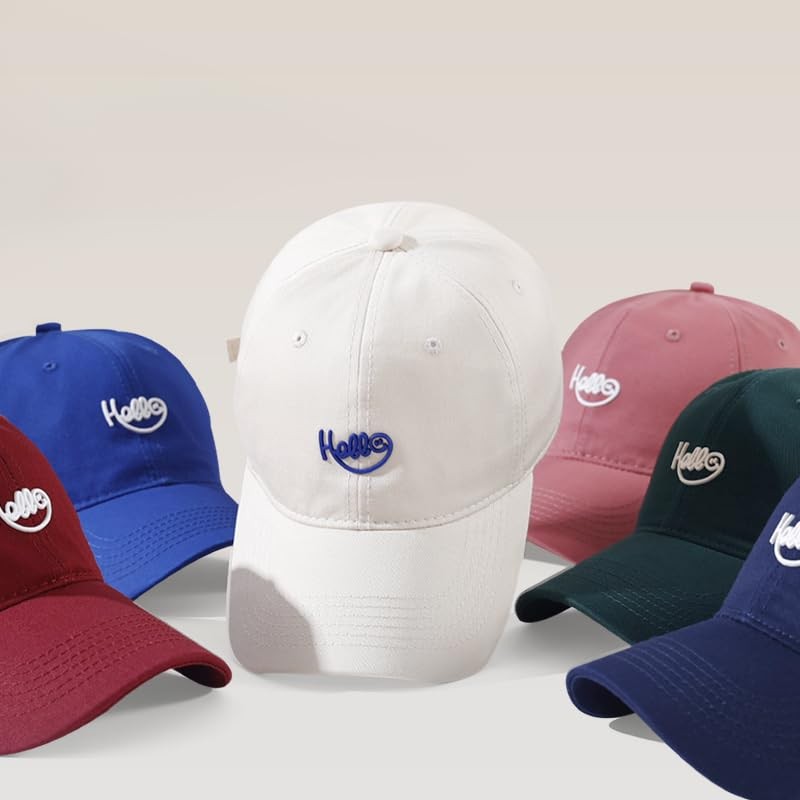 COTIDI Mens 100% Cotton Baseball Cap Adjustable Hello, navy