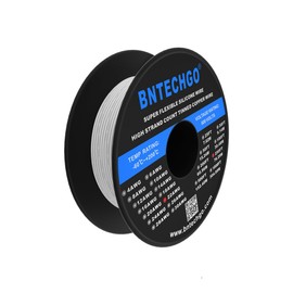 BNTECHGO 22 Gauge Silicone Wire Spool 250 ft White Flexible 22 AWG Stranded Tinned Copper Wire