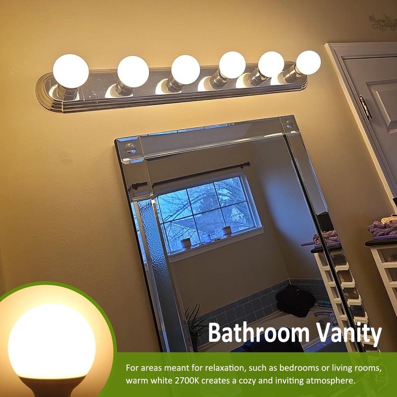 GIOVAR 8-Pack G25 LED Vanity Light Bulbs 120V 40 Watt