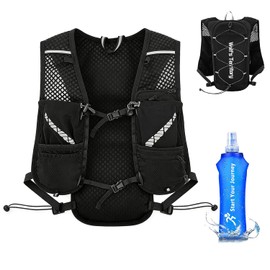 Running Vest with 500 ml Water Bottle for Men and Women, Ultralight Reflective Hydration Pack for Running, Trails, Cycling, Marathons