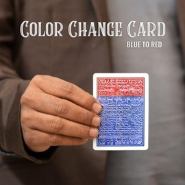 MilesMagic Magician's Color Changing Card Gimmick | Highly Visual Classic Trick | Impossible Poker Cards Illusion for Close Up Street Magic Tricks | Only 1 Card (Blue to Red)