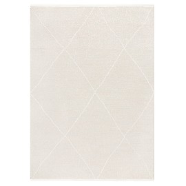 TOWN & COUNTRY LUXE Tretta Contemporary Diamonds Area Rug with Plush High-Low Texture, Ivory, 5'2"x7'2"