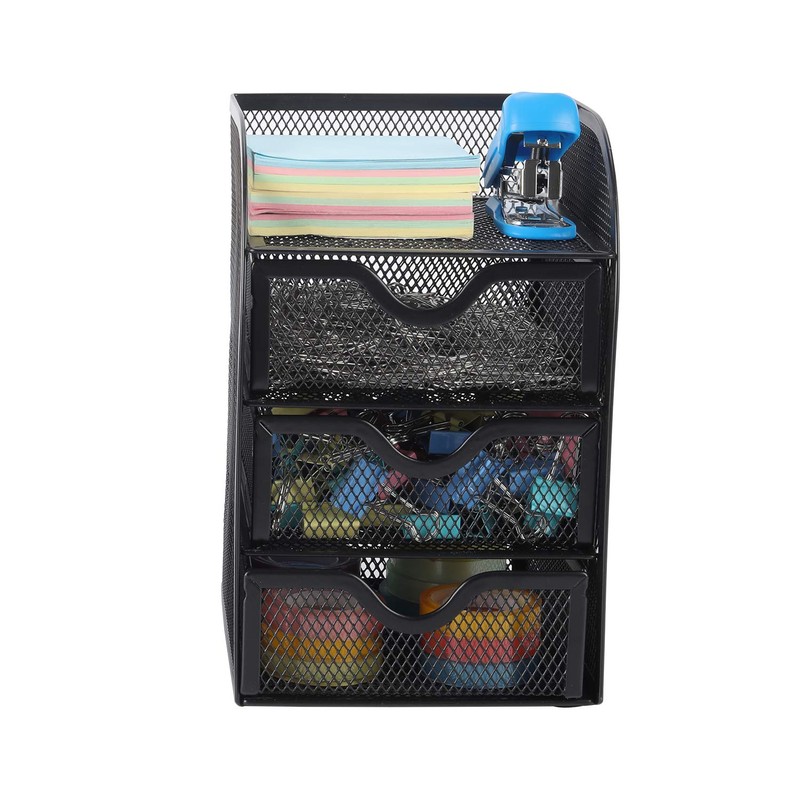 EasyPAG Mesh 3 Tier Small Drawer Storage Desk Tidy Desktop