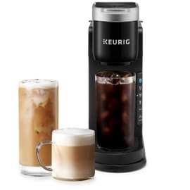 Keurig K-Café Barista Bar Single Serve Coffee Maker, with 3 Brew Sizes, Hot and Cold Brew Capabilities, 2oz Coffee Shot Button, Black (Renewed)