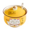 Ceramic Japanese Lucky Cat Sugar Bowl Salt Storage Jar with