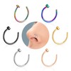 HJZHII Pack of 10 Nose Rings, Nose Piercing, Stainless Steel