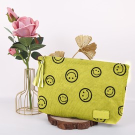 Makeup Bag Small Cosmetic Pouch: Cosmetic Bag for Purse - Cute Make up Bags for Women with Tassel (03-Grass Green)
