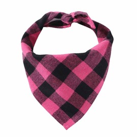 SHTGOI Pack of 2 Dog Bandanas, Classic Checked Neckerchief, Cotton Bandanas, Adjustable Triangular Scarf, Dog Handkerchiefs, Scarf for Small, Medium Dogs, Cats, Pets, Rose,