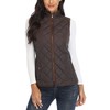 Dilgul Women Padded Vest Stand Collar Zip Up Puffer Lightweight