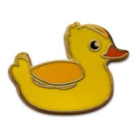 Novel Merk Rubber Ducky - Duck Lapel Pin, Hat Pin & Tie Tack Set - with Clutch Back (3- Rubber Ducky), Medium, Yellow, Orange
