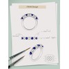 FWM 925 Sterling Silver Blue Sapphire and White Birthstone Ring