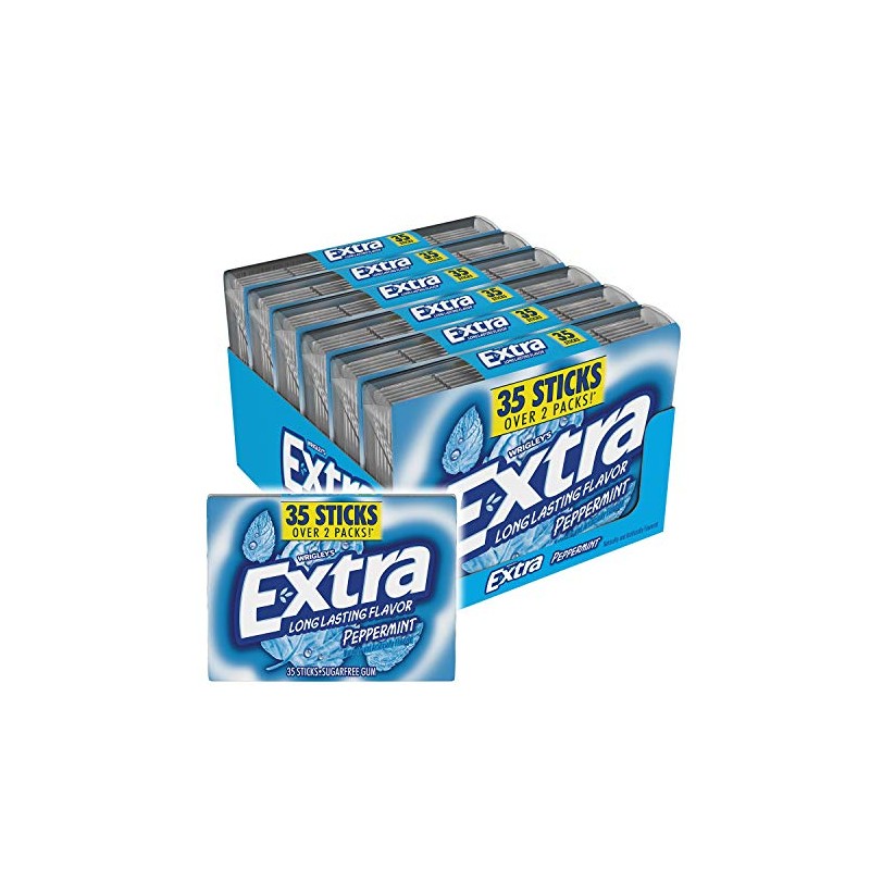 Gum Peppermint Sugarfree Chewing Gum Mega Pack, 35 Sticks (Pack