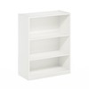 Furinno Gehry 3-Tier Bookcase, Bookshelf with Adjustable Shelves, White