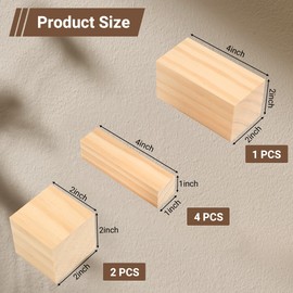 KINGBRO Basswood Carving Blocks 7 pcs, Whittling Wood Blocks Wood Carving Kit with 3 Different Sizes, Carving Soft Wooden Block for Beginners and Professional Artists DIY Wood Carving Crafts
