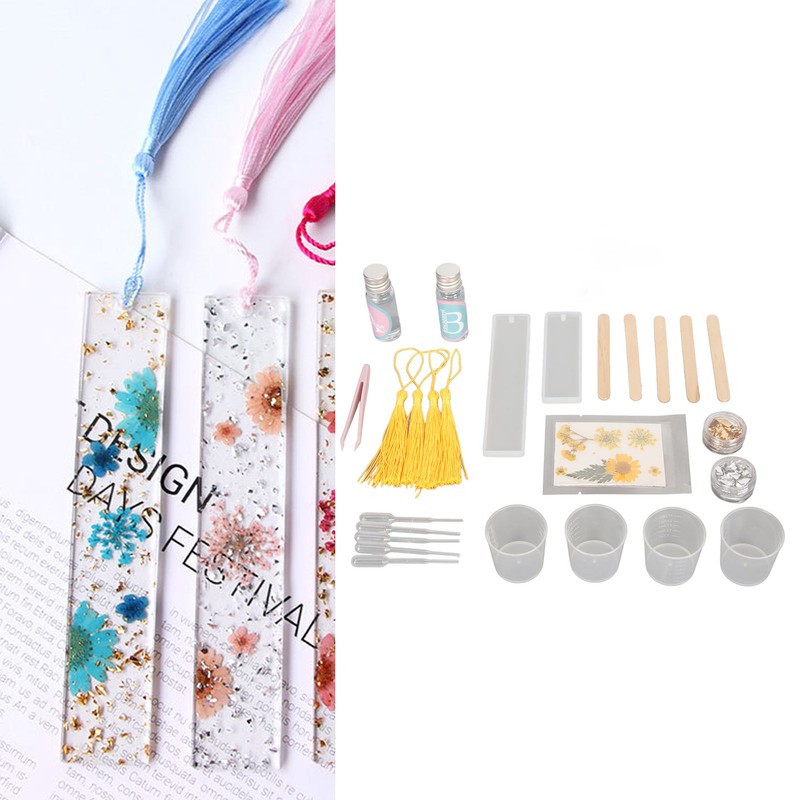 Bookmark Resin Molds Tear Resistant Reusable Bookmark Mold Tassels Kit