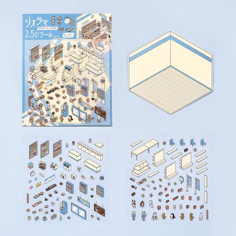 BGM Sticker Diorama 2.5D Sticker Convenience Store BS-JR003