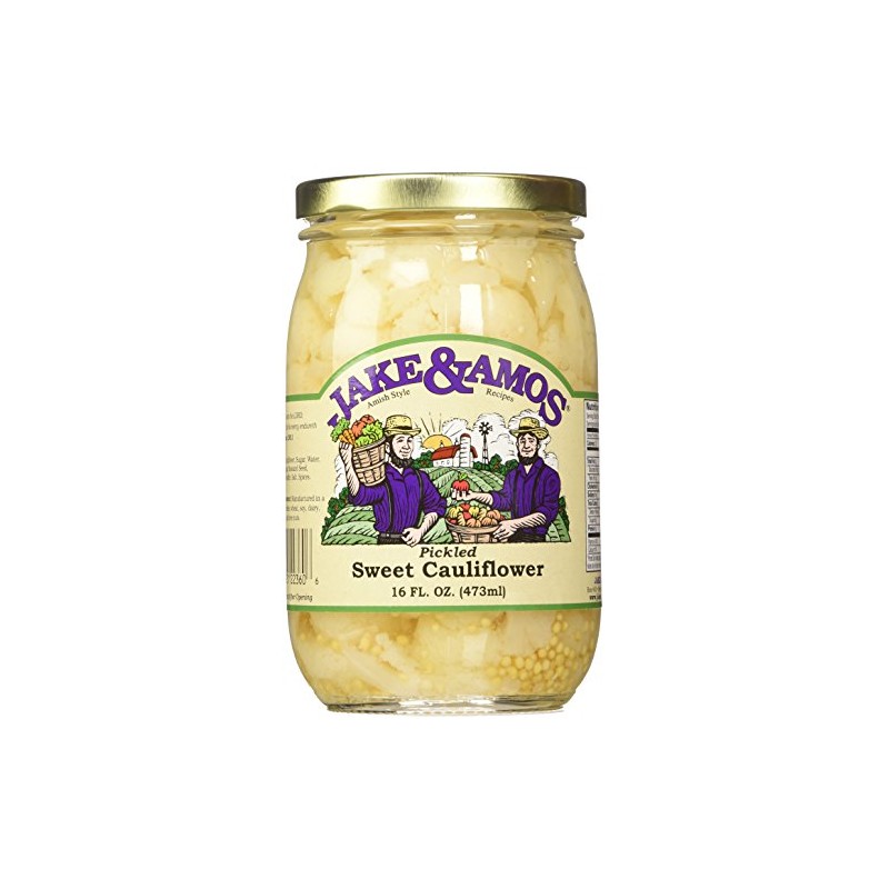 Jake & Amos Pickled Sweet Cauliflower, 16 Oz. Jar (Pack