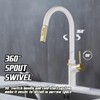 Achelous White and Gold Kitchen Faucet with Pull Down Magnetic