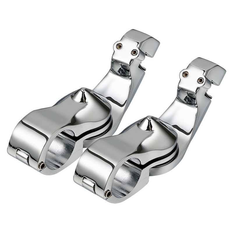 XFMT 1 1/4" 32mm Chrome Short Angled Adjustable Highway Foot