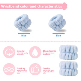 Taocar 2pcs Wrist Bands for Washing Face, Face Washing Wristbands, Arm Wrist Towels for Washing Face, Spa Face Wash Wristbands, Absorbent Wristbands for Washing Your Face, Stretchy Wrist Wash Bands