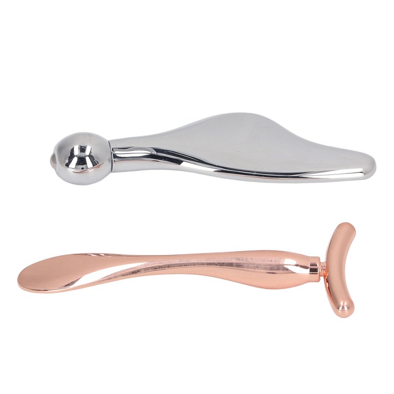 2pcs Metal Face Roller Set Zinc Alloy Facial Roller Massager