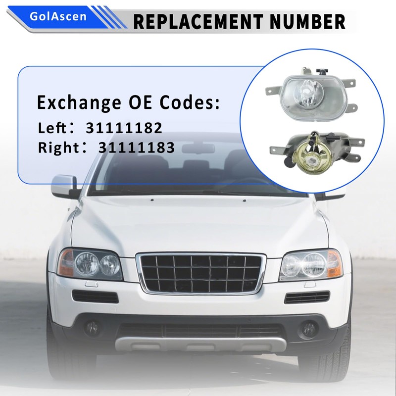 GolAscen 2 PCS Car Fog Light Lamp Driver Side OR