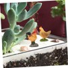 Outanaya 6Pcs Mini Chick Figurines Lifelike Rooster Hen Models for
