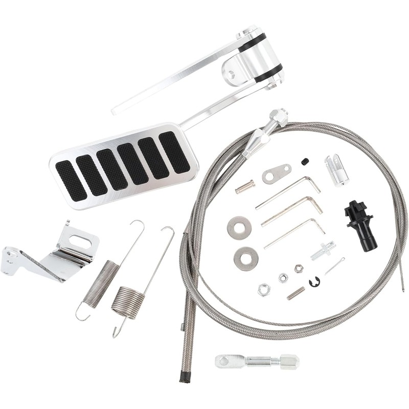 5657 Universal Polished Aluminum Throttle Pedal Accelerator Adjustable Throttle Cables