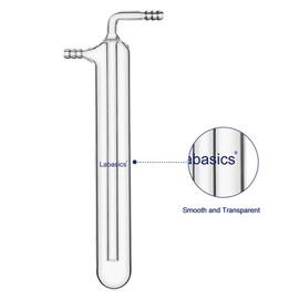 Labasics Glass Vacuum Cold Trap, One-Piece Borosilicate Glass Vacuum Trap with Hose Connection for Lab Use, 10mm Serrated Hose, 200mm Length