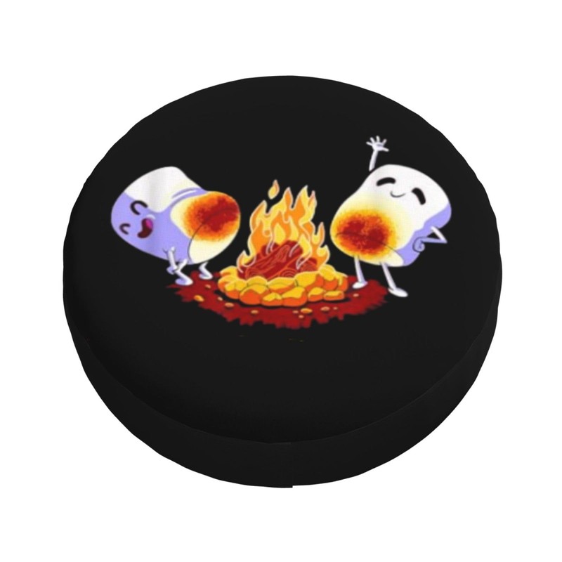 Spare Tire Cover with Marshmallow Campfire Pattern Wheel Protectors Weatherproof