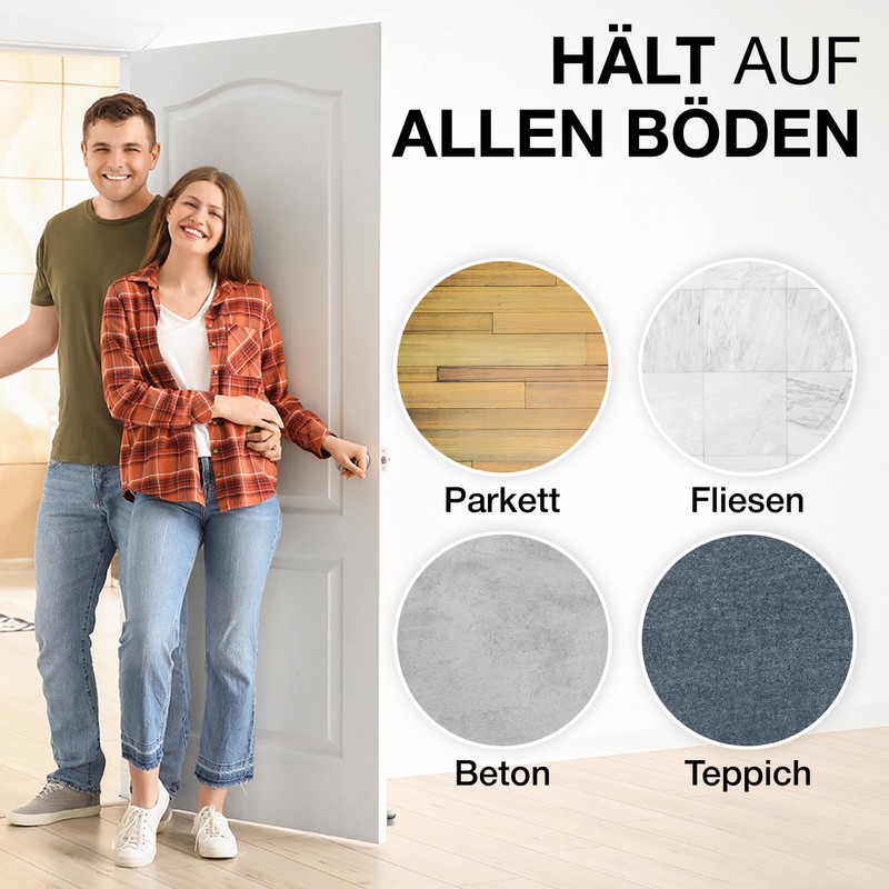 Door Stop for Floor Mounting, Solid Stainless Steel, Diameter 5.4