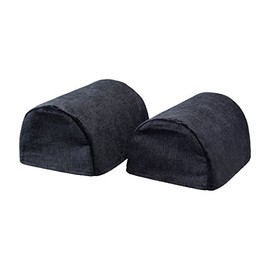 Classic Home Store Chenille Pair of Standard Round Arm Caps Plain Soft Touch Sofa Furniture Cover Antimacassar (Black)