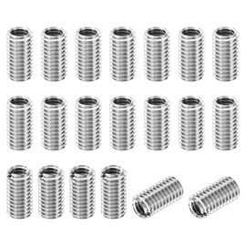 PATIKIL Thread Adapters Sleeve Reducing Nut, 20 Pcs M8x1.25 Male to M6x1 Female Repairing Insert Nut Screw Reducer Stainless Steel Fastener 15mm