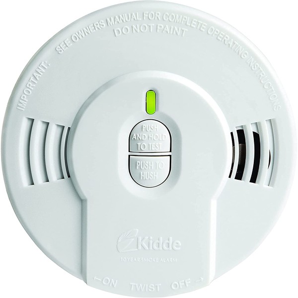Kidde Smoke Detector, 10-Year Battery, LED Indicators, Replacement Alert, Test-Reset Button
