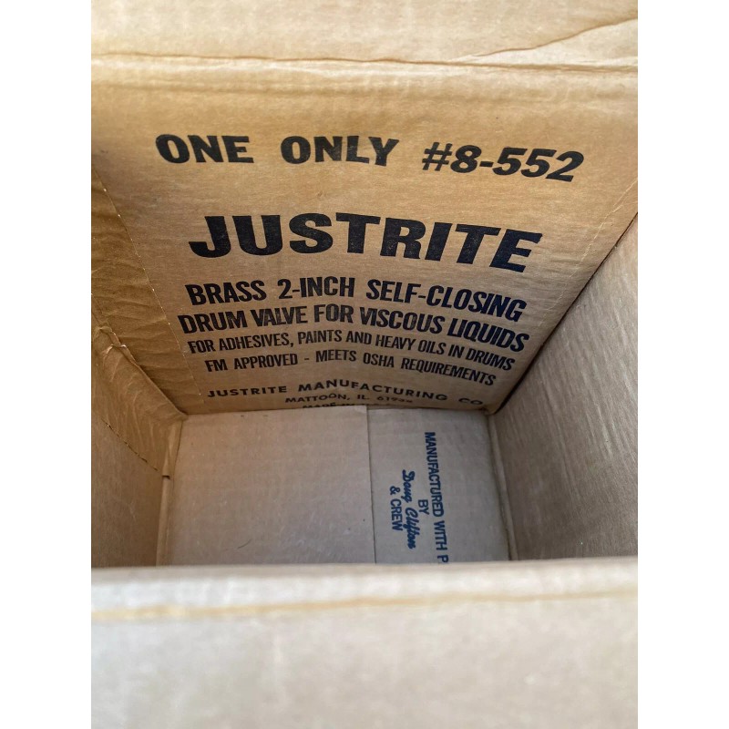Justrite NOS JUSTRITE 2'' BRASS SELF CLOSING DRUM VALVE KIT
