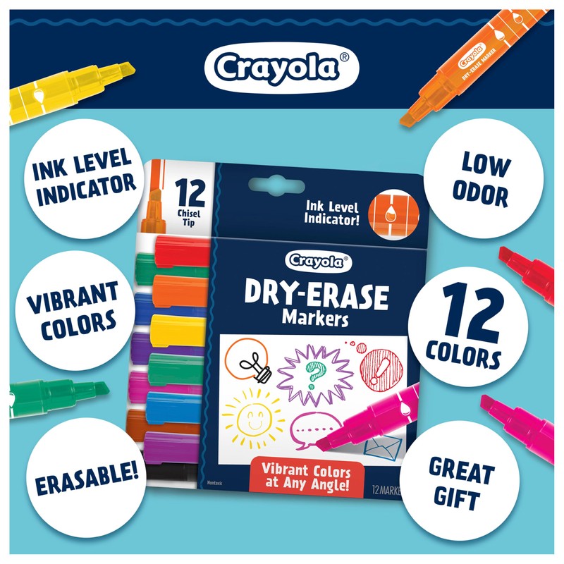 Crayola Take Note Dry Erase Markers for School (12ct) Teacher