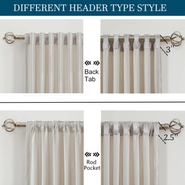 PRIMROSE Cream Ivory Curtains 72 inch for Living Room,2 Panels Drapes Blackout Rod Pocket Back Tab Window Treatment Room Darkening Thick Decorative Curtains for Bedroom