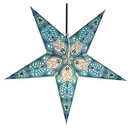 Guru-Shop Foldable Advent Luminous Paper Star, Christmas Star Silijan, Star Window Decoration, 5 Tips