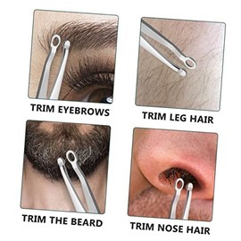 2 Sets Stainless Steel Nose Hair Clip Nasal Clipper Facial Scissors Nose Hair Tweezer Nose Hair Clippers Eyebrow Tools Nasal Hair Tweezers Trimmer for Men Nasal Hair Clip Yellow